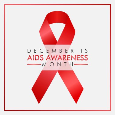 Aralık ayının Yardım Bilinci temasına ilişkin vektör illüstrasyonuName.