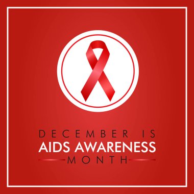 Aralık ayının Yardım Bilinci temasına ilişkin vektör illüstrasyonuName.