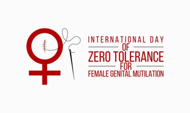 Vector illustration on the theme of International Day of zero tolerance for  female genital mutilation on February 6th. clipart