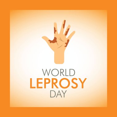 Ocak ayındaki Dünya Cüzzam Günü teması üzerine vektör illüstrasyonu