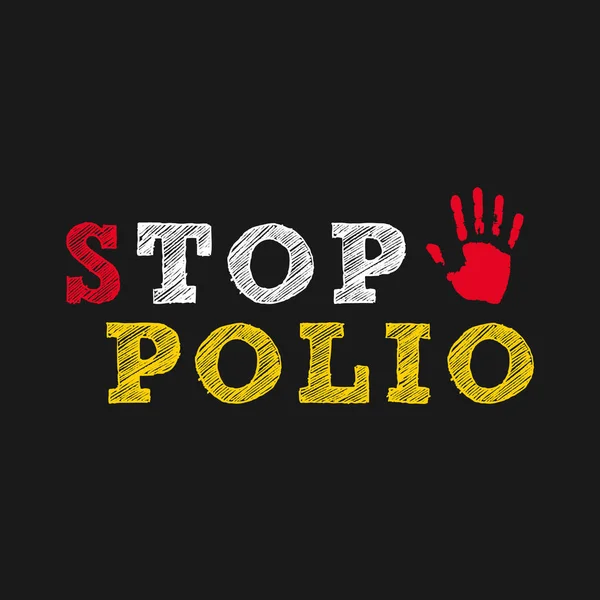 Sensibilisierungskampagne Zum Thema Ende Des Polio Virus Vektorillustration — Stockvektor