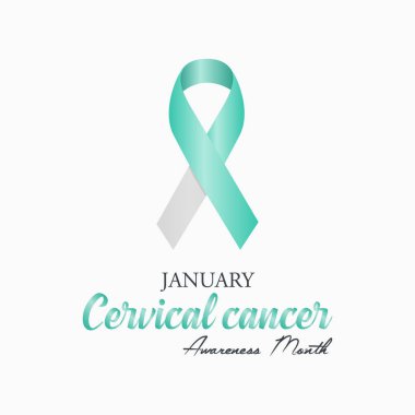 Ocak ayının Servikal Sağlık Bilinci teması üzerine vektör illüstrasyon.