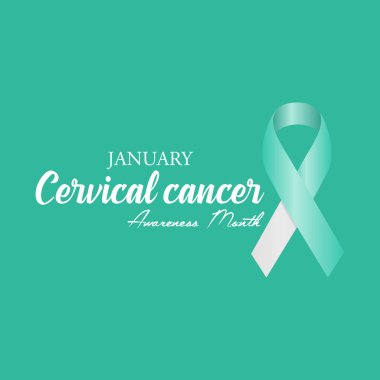 Ocak ayının Servikal Sağlık Bilinci teması üzerine vektör illüstrasyon.