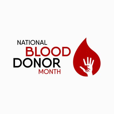 Ocak ayının ulusal kan bağışı teması üzerine vektör illüstrasyon.