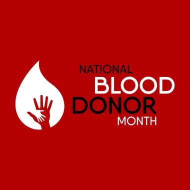 Ocak ayının ulusal kan bağışı teması üzerine vektör illüstrasyon.