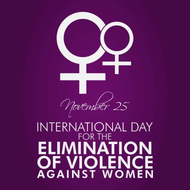 25 Kasım 'da kadınlara yönelik şiddetin ortadan kaldırılması konulu Uluslararası Gün konulu illüstrasyon.