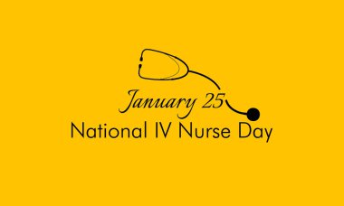 25 Ocak 'taki Ulusal Damar İçi Hemşireler Günü konulu illüstrasyon.