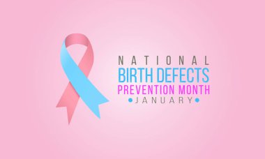 Doğum kusurlarını önleme ayına ilişkin vektör illüstrasyonuName.