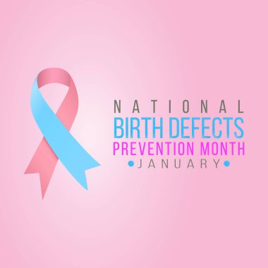 Doğum kusurlarını önleme ayına ilişkin vektör illüstrasyonuName.