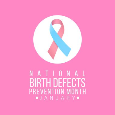 Doğum kusurlarını önleme ayına ilişkin vektör illüstrasyonuName.