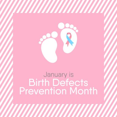 Doğum kusurlarını önleme ayına ilişkin vektör illüstrasyonuName.