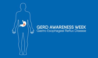 Kasım ayında Gastroözofagus Reflü Hastalığı veya Gerd Bilinç Haftası teması üzerine vektör illüstrasyonuName.