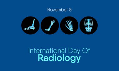 8 Kasım 'da Uluslararası Radyoloji Günü teması üzerine vektör illüstrasyonu