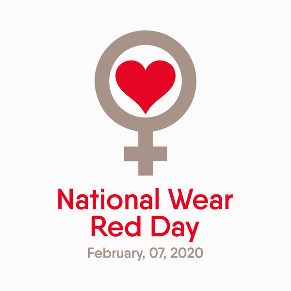 Векторная иллюстрация на тему "Национальный день красного ношения" 7 февраля
.