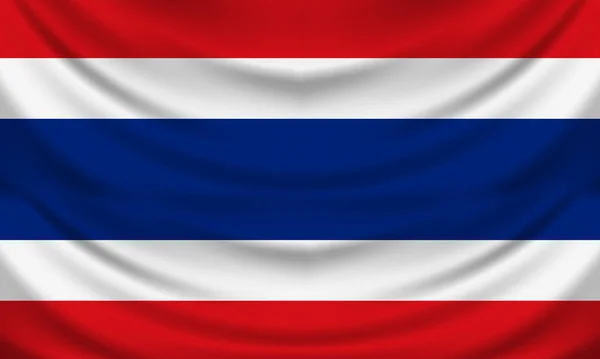 Bandeira Nacional Tailândia Ilustração Efeito Tecido Enrugado — Fotografia de Stock