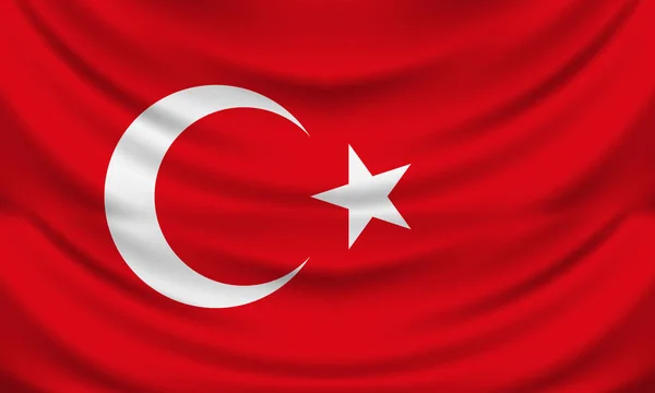 Bandera Nacional Turquía Ilustración Efecto Tela Arrugada —  Fotos de Stock