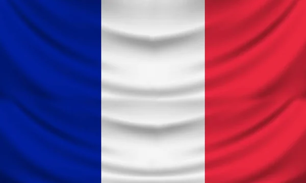フランスの国旗イラスト しわのある生地の効果 — ストック写真