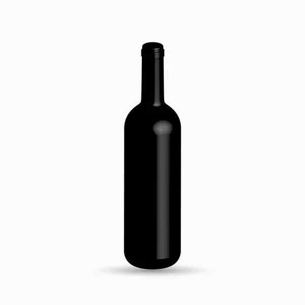 白色背景下隔离的Vine Bottle的矢量图解 3D渲染 — 图库矢量图片
