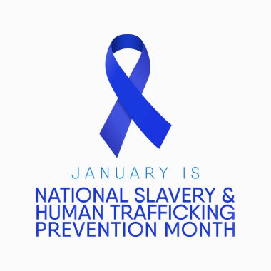 vector Illustration on the theme of National slavery and human trafficking prevention month of January. clipart