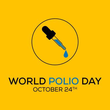 Vector illustration on the theme of world Polio day on October 24th clipart