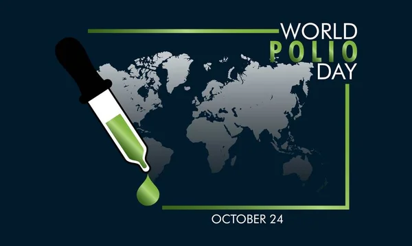 Illustration Vectorielle Sur Thème Journée Mondiale Polio Octobre — Image vectorielle