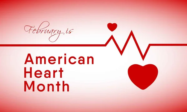 Vector Illustration Theme National Heart Month February — Stock Vector