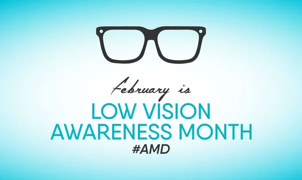 Vektor Illustration Zum Thema Amd Low Vision Awareness Monat Februar — Stockvektor