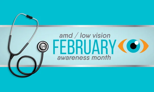 Vektor Illustration Zum Thema Amd Low Vision Awareness Monat Februar — Stockvektor