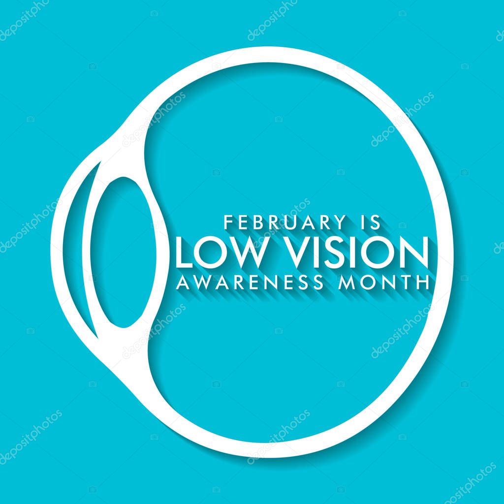 Vector illustration on the theme of AMD / Low Vision Awareness Month of February.