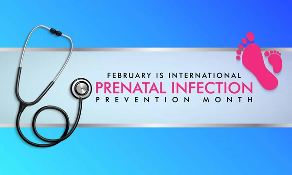 Vektor Illustration Temat Internationella Prenatal Infektion Förebyggande Månad Februari — Stock vektor