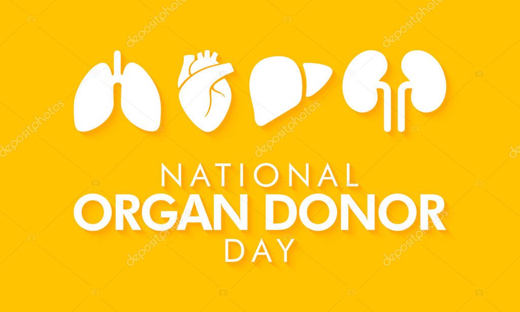 Vector illustration on the theme of National Organ Donor Day on February 14th.