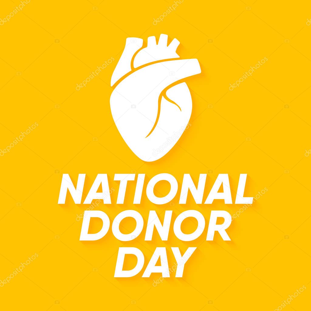 Vector illustration on the theme of National Organ Donor Day on February 14th.