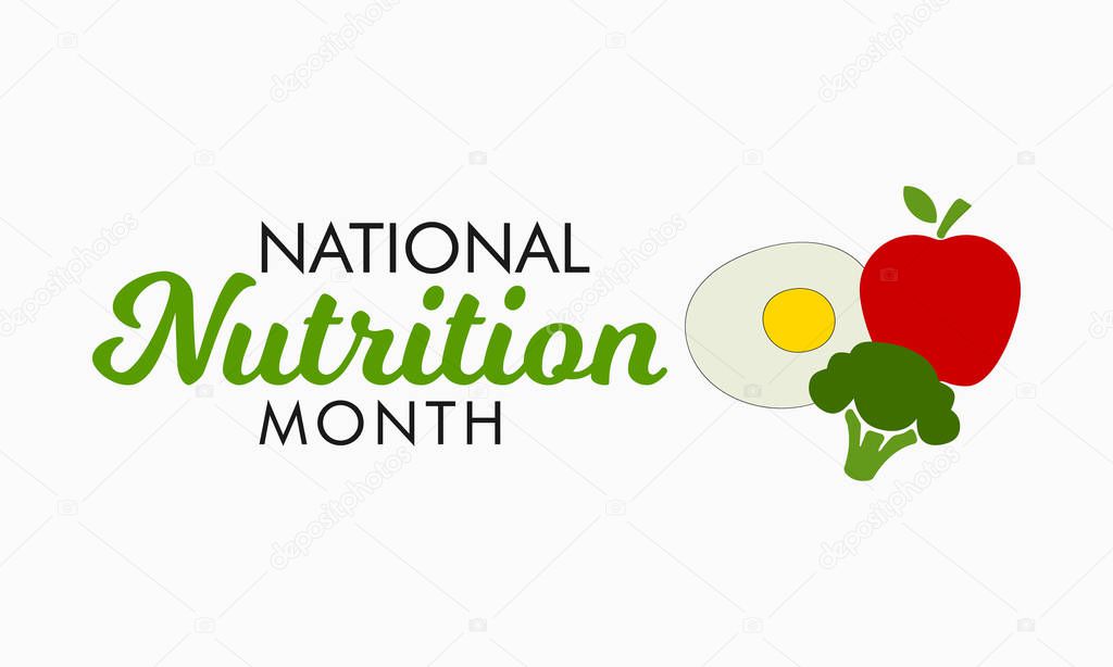 Vector illustration on the theme of National Nutrition Month of March.