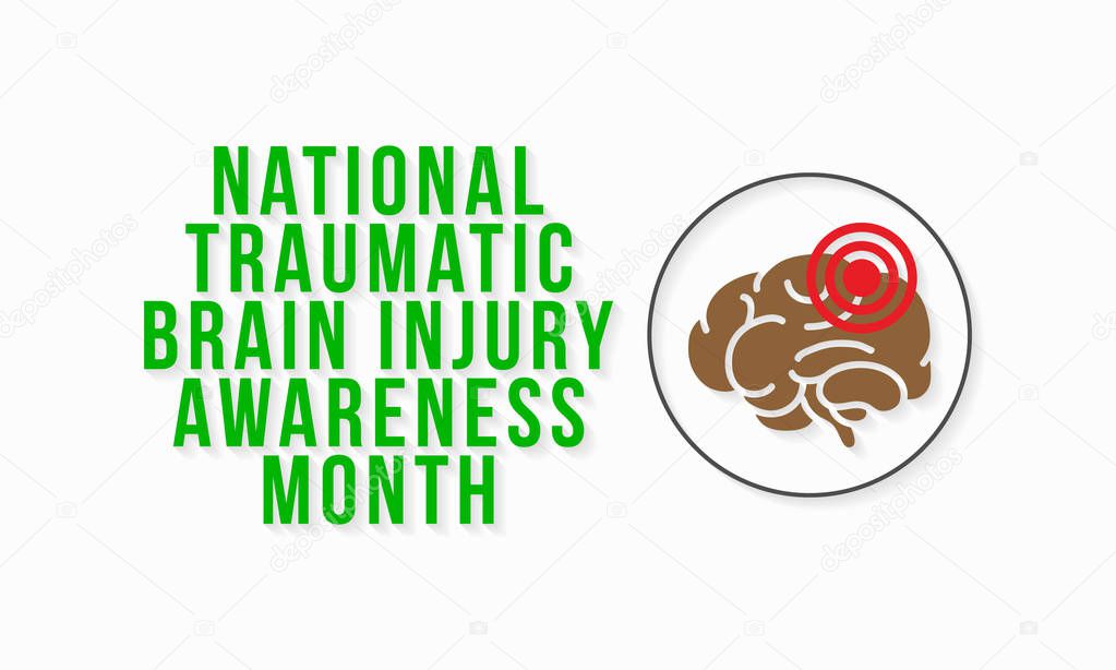 Vector illustration on the theme of National Traumatic Brain Injury awareness month of March.