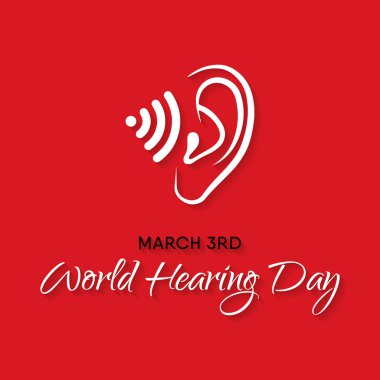 Vector illustration on the theme of World Hearing day on March 3rd. clipart