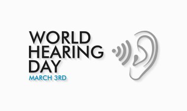 Vector illustration on the theme of World Hearing day on March 3rd. clipart