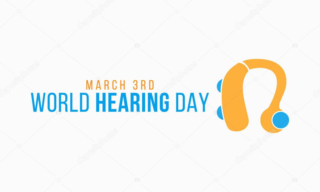Vector illustration on the theme of World Hearing day on March 3rd.