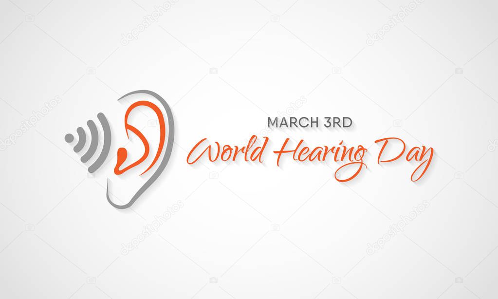 Vector illustration on the theme of World Hearing day on March 3rd.