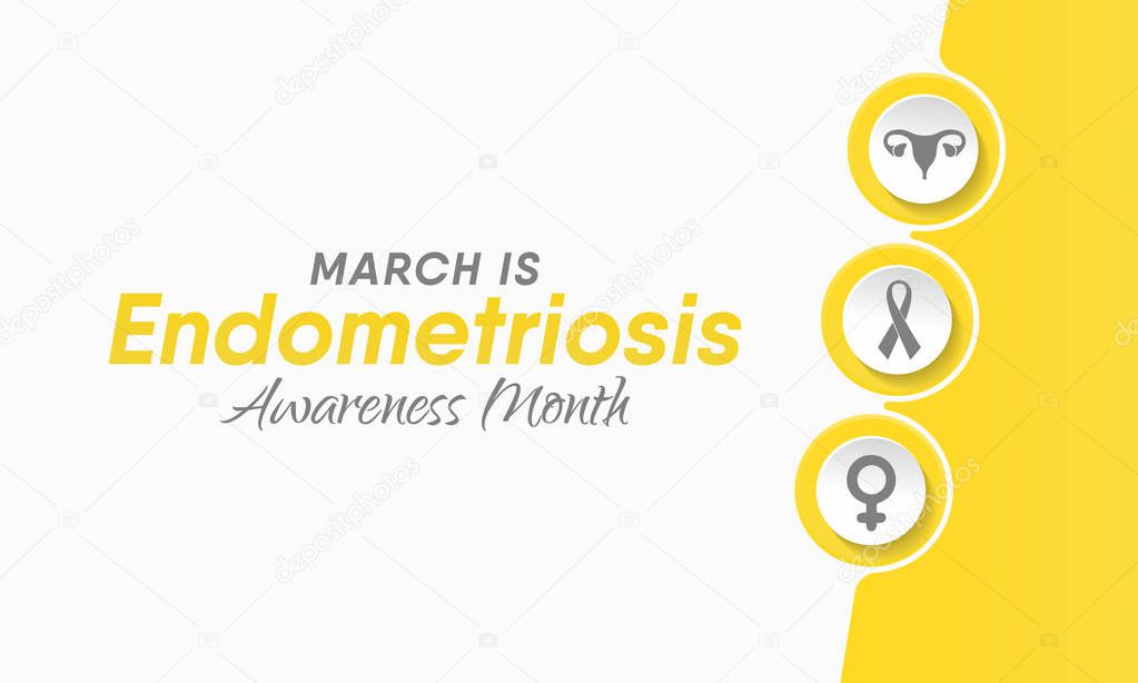 Vector illustration on the theme of National Endometriosis awareness month of March.
