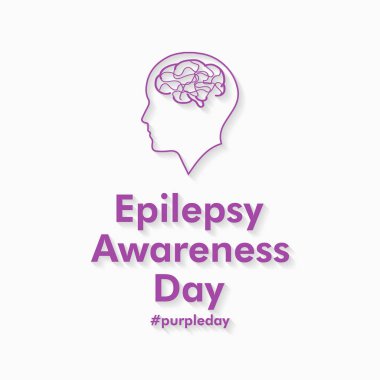 26 Mart 'ta Epilepsi Bilinci İçin Mor Gün teması üzerine Vektör İllüstrasyonu.