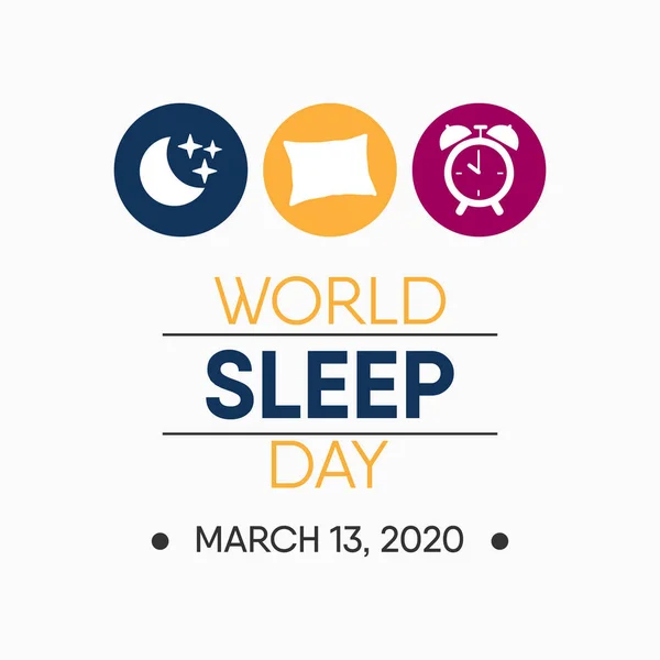 Vector Illustration Theme World Sleep Day Observed March 13Th — Stock Vector