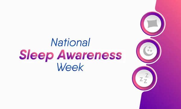 Vector Illustratie Het Thema Van National Sleep Awareness Week Waargenomen — Stockvector