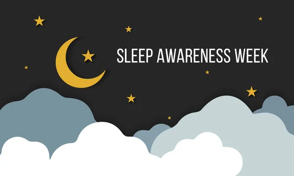 Vektorová Ilustrace Téma National Sleep Awareness Week Observed March — Stockový vektor