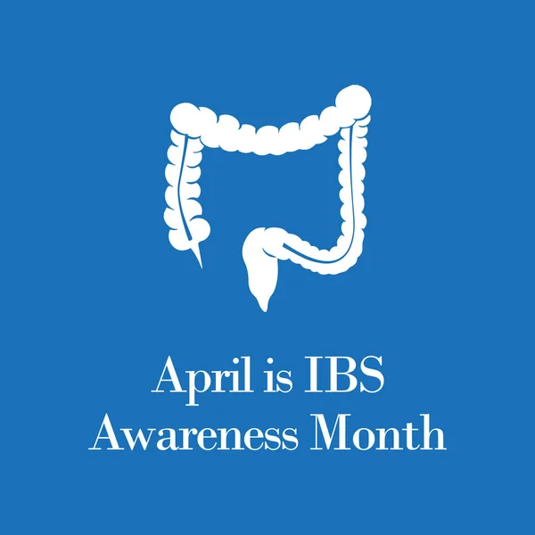 Vector Illustration Theme Irritable Bowl Syndrome Ibs Awareness Month April — Stock Vector
