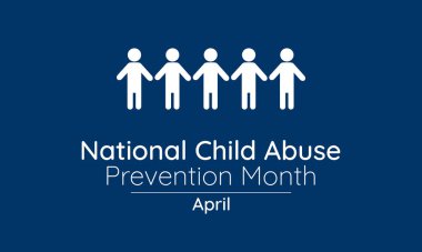Ulusal Çocuk İstismarı Önleme ve Nisan 'ın Farkındalık Ayı konulu illüstrasyon.