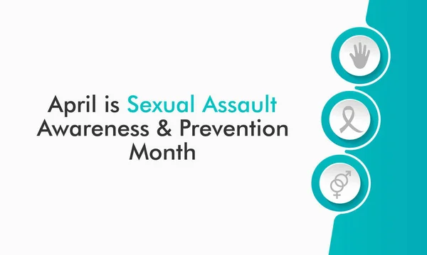Nisan Cinsel Saldırı Farkındalığı Önleme Ayı Konulu Vektör Illüstrasyonu — Stok Vektör