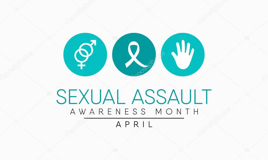 Vector illustration on the theme of Sexual Assault Awareness and prevention month of April.