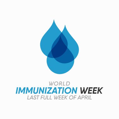 24-30 Nisan tarihleri arasında geçen hafta gözlemlenen Dünya Bağışıklık Haftası konulu vektör illüstrasyonu.