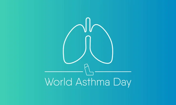 Ilustración Vectorial Sobre Tema Del Día Mundial Del Asma Que — Vector de stock