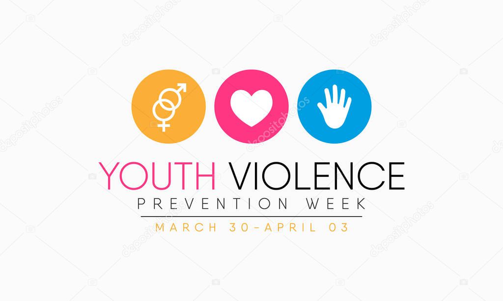 Vector illustration on the theme of National Youth Violence awareness and prevention week.